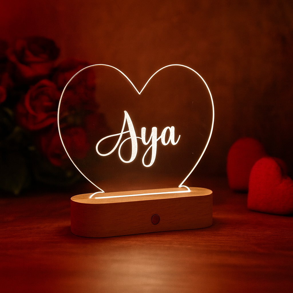 Lampe Personnalisée Cœur Lumineux