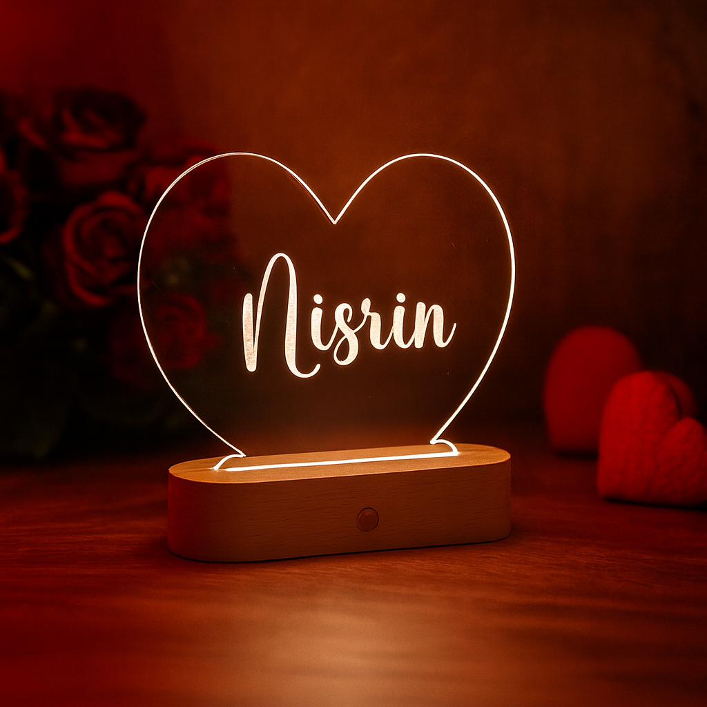 Lampe Personnalisée Cœur Lumineux
