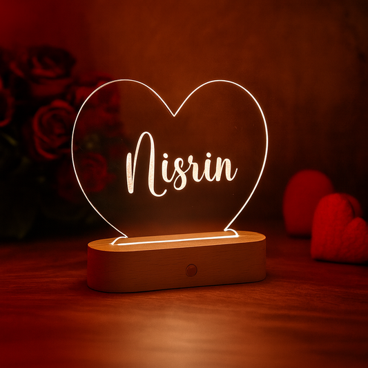 Lampe Personnalisée Cœur Lumineux